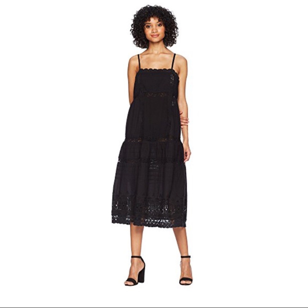 NWT FREE PEOPLE THIS IS IT‎ CROCHET LACE MIDI DRESS Boho Cottagecore Romantic